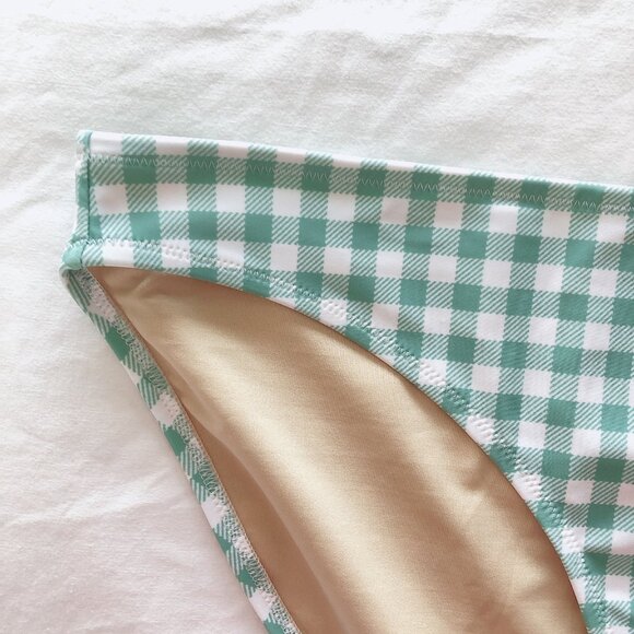 Old Navy bikini bottoms XL light green gingham swimsuit bathing suit - Picture 3 of 8